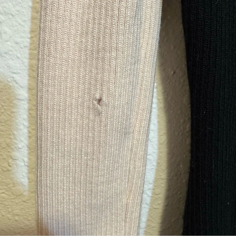 Tori Burch Color Block Merino Blend Turtleneck Sweater Size XS Read Description
